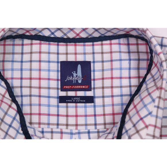 Johnnie-O Men's Prep-Formance Checkered Polo Shirt Large - Picture 7 of 8